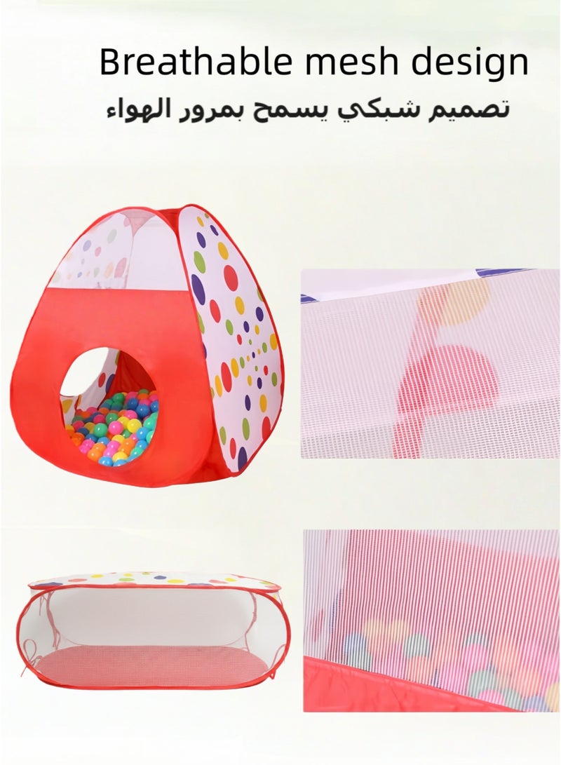 طقم خيمة اطفال كبيرة 3 في 1 مع خيمة كور وبركة كرات ونفق زحف - خيمه كور اطفال ومحل لعب، بيت لعب وغرفة العاب داخلية وخارجية، قابلة للطي، خيمه كبيره للاطفال، بيت كور للاطفال، العاب اطفال، هدية مثالية (ملاحظة: كرات اللعب غير مدرجة) - Image 4